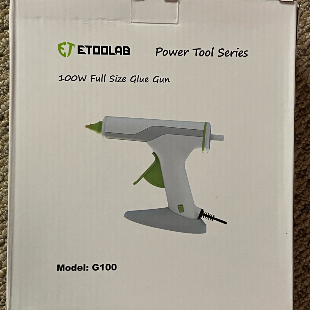 New EToolab 100W Hot Glue Gun with glue sticks & magnetic stand for crafts